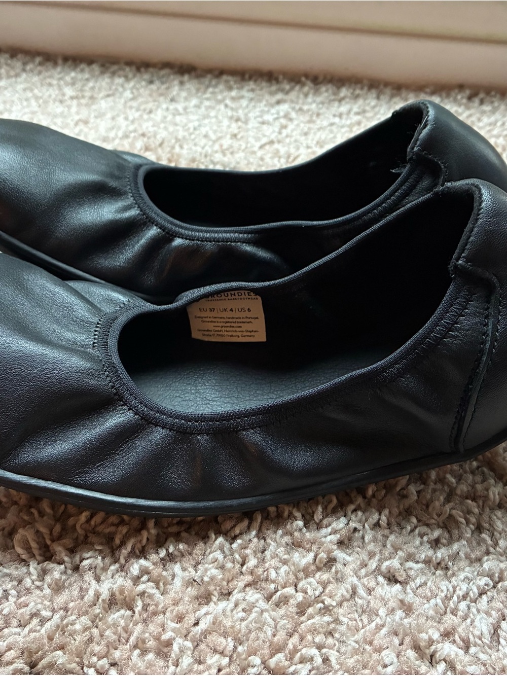 Black Leather Women's Ballet Flats - Slip-On Comfort